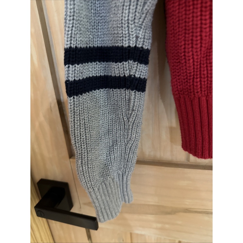 Tommy Jeans Colorblock Knit Cardigan Sweater Navy Red Gray Women's Small S - Picture 10 of 16